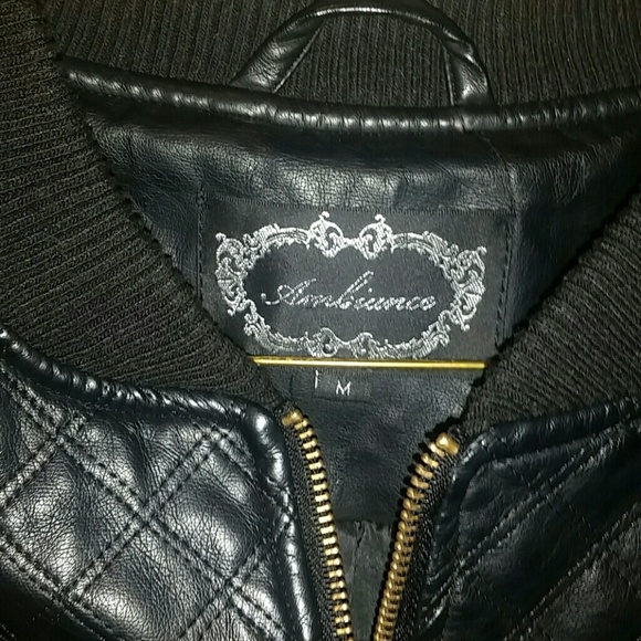 Black & gold leather jacket - Picture 4 of 4